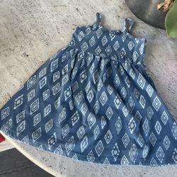 Toddler Blue Grey And White Sun Dress 