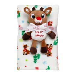 Rudolph The Red-Nosed Reindeer 2 Piece Plush Toy And Baby Blanket Set My First Rudolph