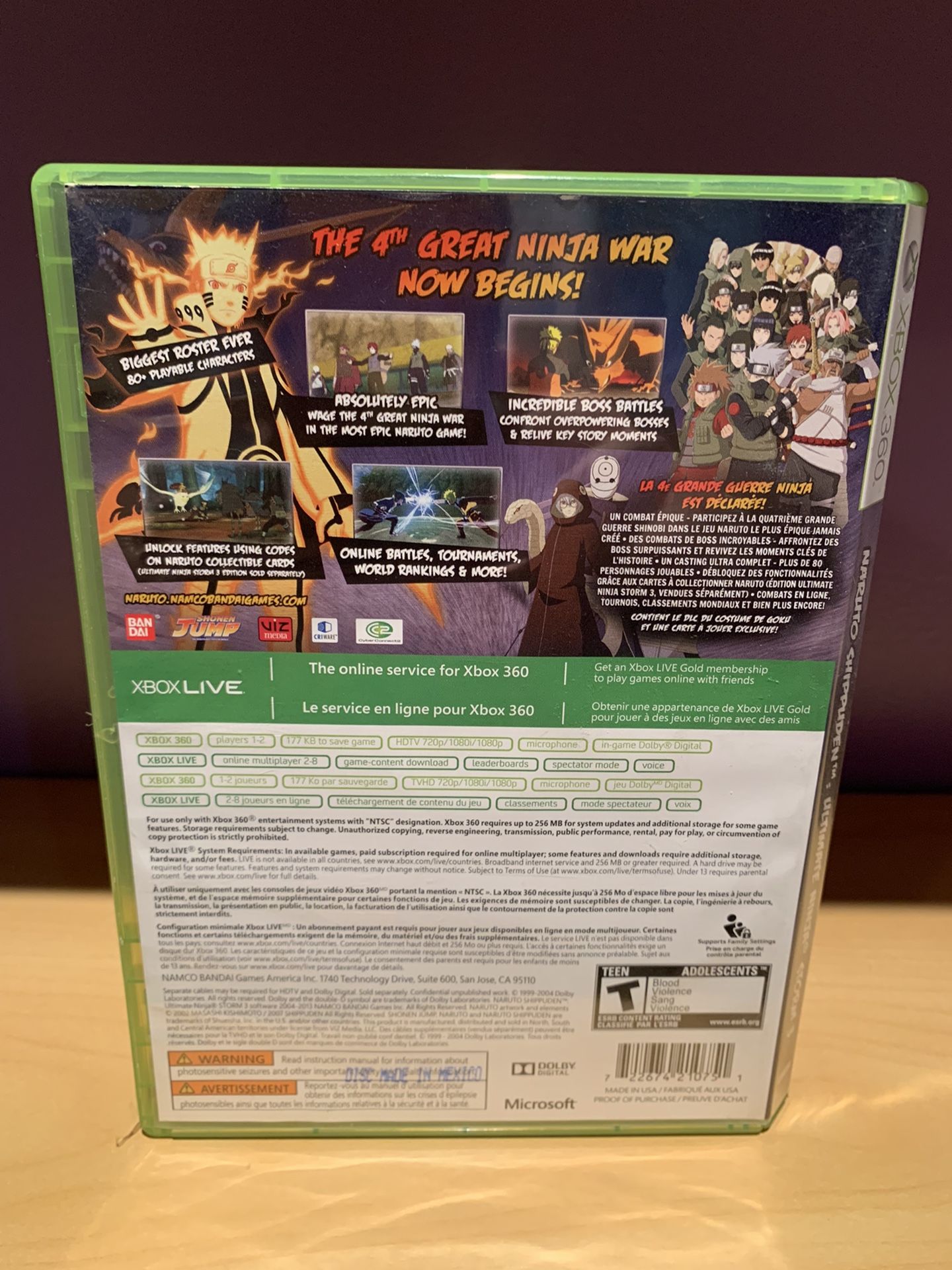 Xbox 360 Naruto Ultimate Ninja Storm 3