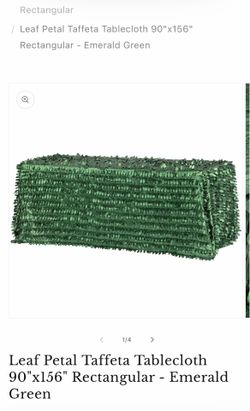 NEW LEAF PETAL TAFFETA TABLE COVER 90 X 156inches EMERALD GREEN NEW HERE ARE A FEW PICTURES OF MY OLD ☝️ ONE