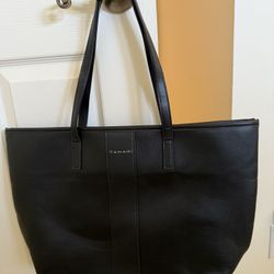 Tahari Black Leather Tote