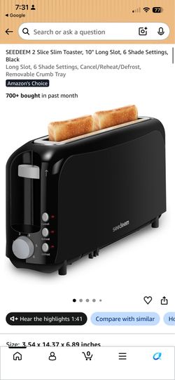 New slim slice toaster