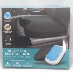 Memory Foam Seat Cushion with Molded Fit Gel Technology