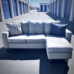 Gray Modern Microfiber Sectional Sofa