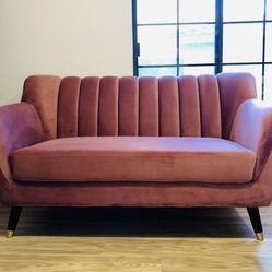 rose gold velvet sofa
