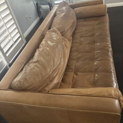 Article Sven 88” Charm tan leather Couch 