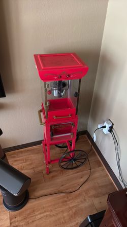 Nostalgia Vintage Popcorn Machine Cart – 2.5 oz Popper – Red