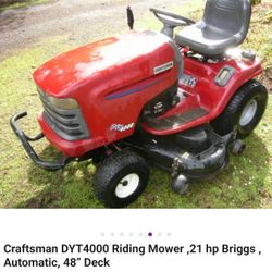 Craftsman Riding Mower 48" deck