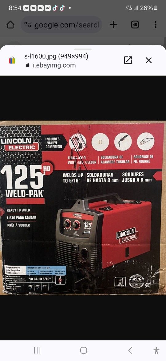 Lincoln Electric 125 WeldPak 125 HD FluxCored Welder for Sale in