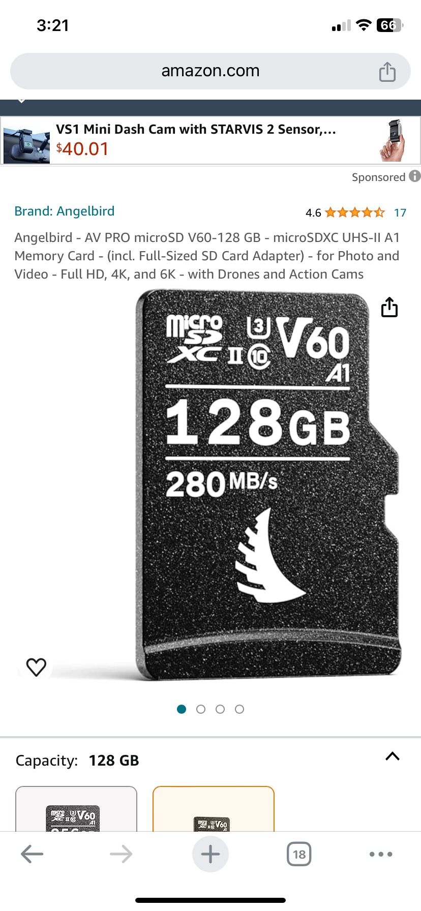 AV PRO microSD V60-128 GB 