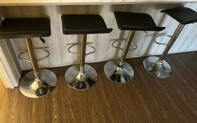 Set of 4 Adjustable Black Bar Stools – $150 OBO