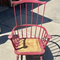 VERY OLD RED ANTIQUE ROCKER