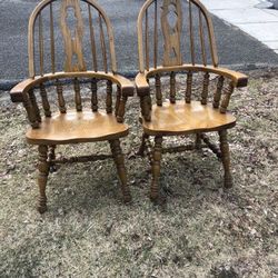 Very Good Condition Two Hardwood Chairs 