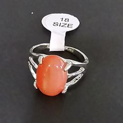 CORAL ICE POLISHED CABECHON NEW SIZE 8 FASHIONRING