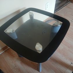Two Glass Covered End Tables...like New Condition Two Glass Covered End Tables...like New Condition 