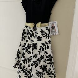 Little Girls Dress Size 6 Black & Gold