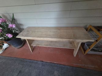 Rustic Wooden bench with Shelf