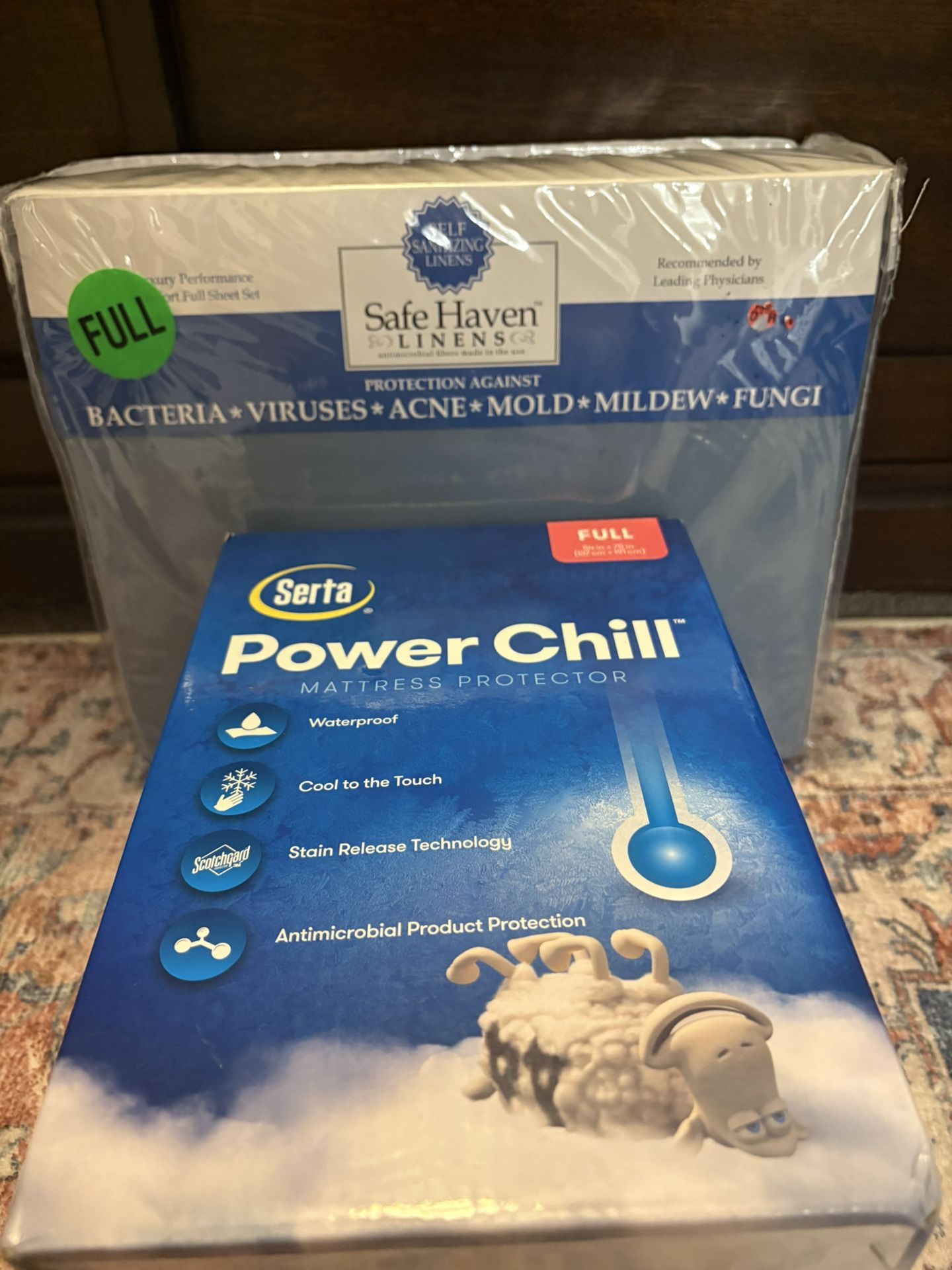 full size mattress protector AND sheet set  brand new