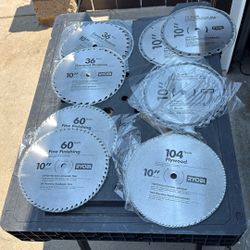 8 Ryobi 10 Inch Saw Blades For 5/8 Inch Arbor Brand New