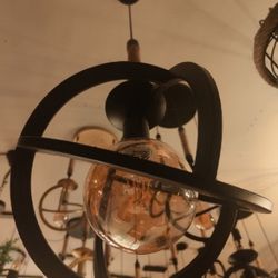 Modern orb ring pendant ceiling light fixture