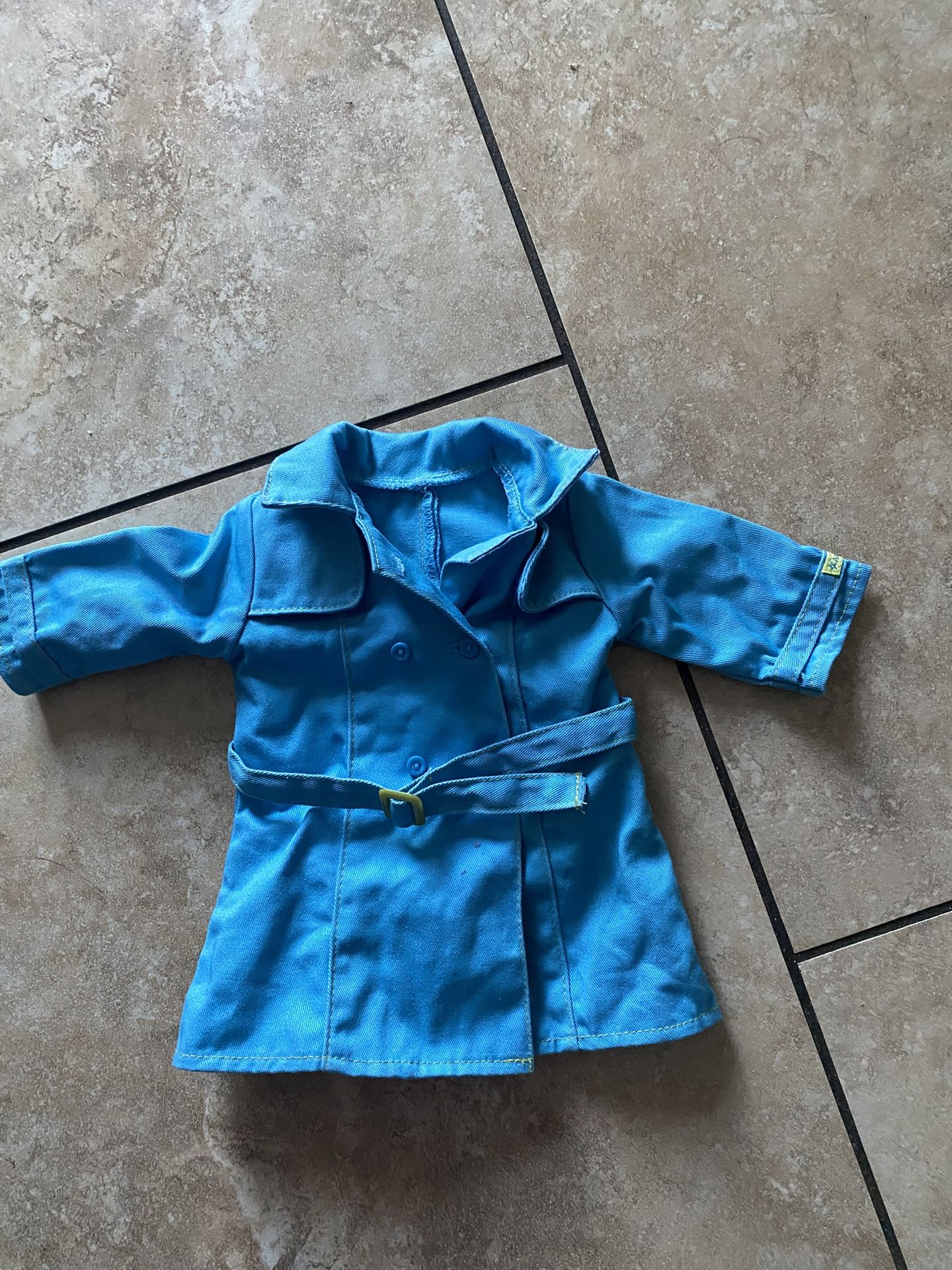 American Girl Doll Blue & Lime Raincoat Only
