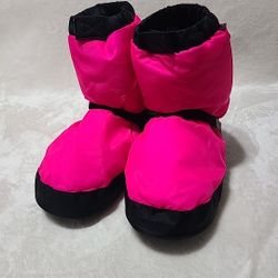 Kids Small Bloch x Linna and Max warm up dance slipper pink boot booties