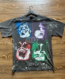 Liquid Blue KISS Love Gun Havok Gray AOP Shirt Mens Size Large