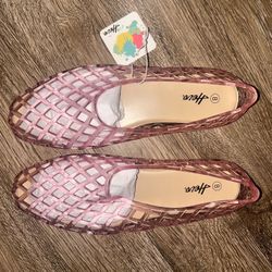 Heva Women’s Pink Jelly Mesh Flats