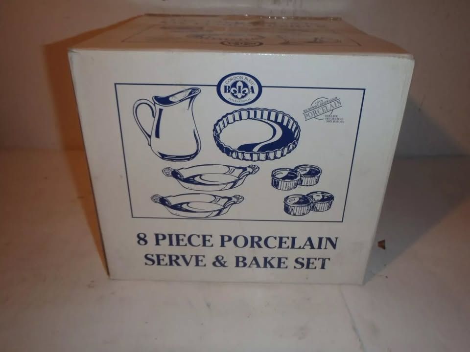 NEW RARE BIA Cordon Bleu 8-Piece Porcelain Serve & Bake Set