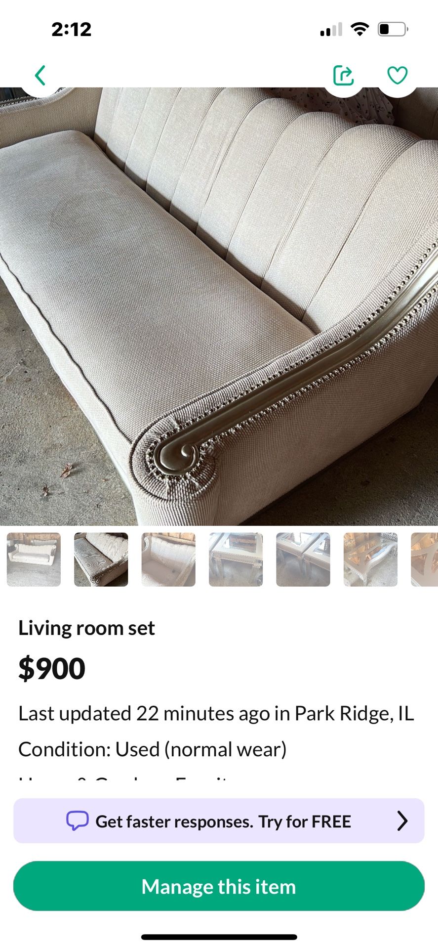 Chair and love seat