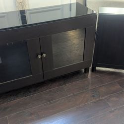 Wine Rack Table Cabinet Server and Entry Storage Cabinet, Dark Brown-Black  (Ikea Besta)