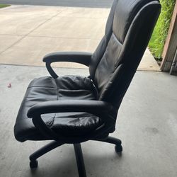 Black Faux Leather Office Chair