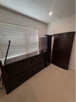 Four piece solid hardwood bed frame and head board