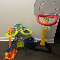 Race Track And Basketball Goal