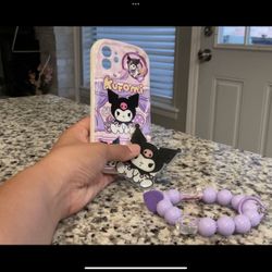 Kuromi Phone Case, Pop Socket And Bracelet