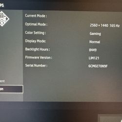 Two HP Omen 27i 1440p 165hz Monitors 