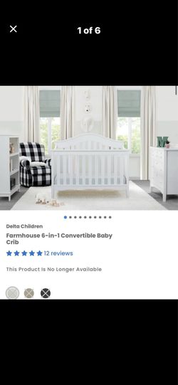 NEW Delta Children 6-in-1 Farmhouse Convertible Crib