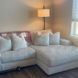  Modern Corduroy Sectional Sofa – Good Condition! 