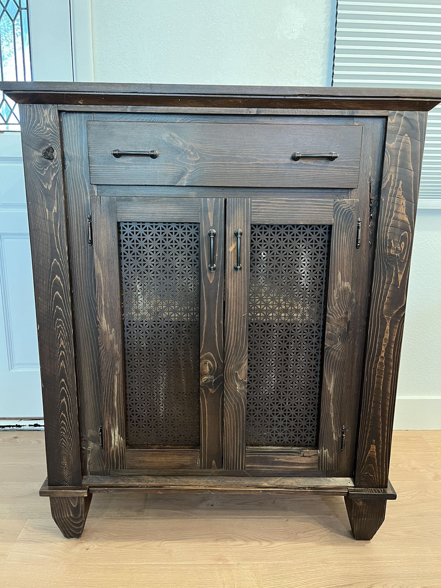 Stained Shoe Storage Cabinet