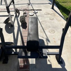Bench Squat Rack And Bar 