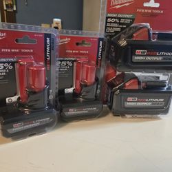 Milwaukie M18 And M12 Batteries. 