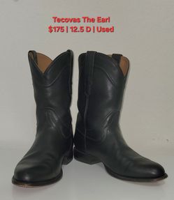 Tecovas The Earl - Black Roper - Size 12.5