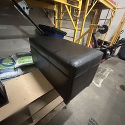 Black leather Ottoman PICK UP ONLY