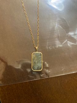 Project stone pendant necklace gry,White