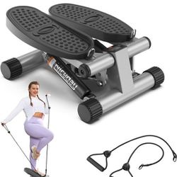 Niceday Steppers for Exercise, Stair Stepper with Resistance Bands, Mini Stepper with 300LBS Loading Capacity, Hydraulic Fitness Stepper with LCD Moni