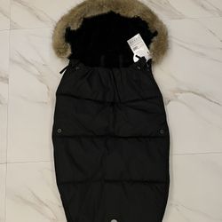 Stroller Dooky Universal Medium Faux Fur Footmuff in Black/Tan