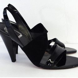 Women's Christian Dior Black Patent Leather/Suede Slingback Heels.

Size 41. 

