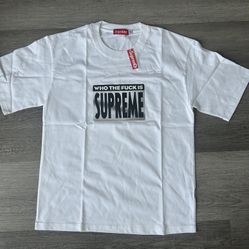 White Supreme Tee Size Medium Firm Price