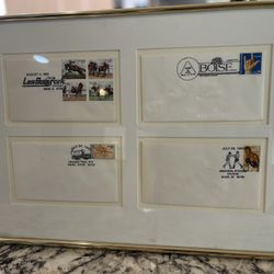 Framed Vintage Stamps/letters