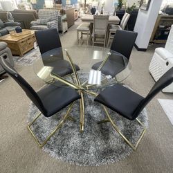 Modern Dining Table 4 Chairs 